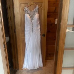 White Beaded Illusion Bodice Wedding Dress Destinations by John Bill